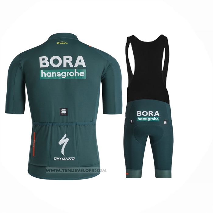 2024 Maillot Cyclisme Bora-Hansgrone Vert Manches Courtes et Cuissard